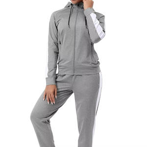 ชุดวอร์มผู้หญิงสไตล์วินเทจผ้าฝ้ายแท้ 100% สำหรับฤดูหนาว เสื้อแจ็คเก็ตมีเชือกผูกและกางเกงขายาว ชุดลำลองสปอร์ตทันสมัย - Product Image 3