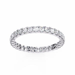 Bague Éternité Classique pour Femme en Or Massif 18 carats avec Moissanite Taille Ronde Brillante et Sertissage Pavé – Idéale pour Mariage - Product Image 6