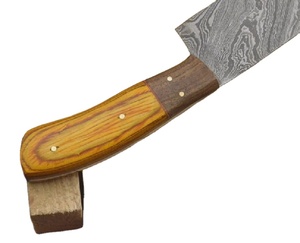 มีดเชฟเหล็กดามัสกัสเตอี้ทำด้วยมือมีดคมพิเศษจับไม้ปลอกหนังฟรีสำหรับใช้ในครัว - Product Image 5