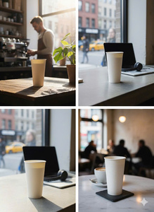 Vaso de Papel Reciclable GREEN NEST con Revestimiento de PE de Pared Simple para Bebidas Calientes y Frías, Vaso Desechable Sostenible con Logotipo Personalizado - Product Image 6