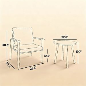 Set da Esterno Bianco Crema per Arredamento Terrazza e Decorazione Giardino - Product Image 6