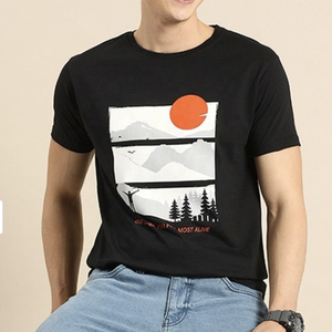 T-shirt respirant à manches courtes en jersey coton/polyester 180g, imprimé sérigraphié, avec logo de marque, pour homme, style streetwear, fabrication sur mesure - Product Image 4
