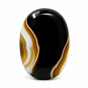 Piedra de Ónix Negro Natural Grande Tallada, Piedra de Bolsillo de Cristal Negro, Piedra de la Preocupación, Venta al por Mayor, Proveedor a Granel, Regalos, Meditación - Product Image 1