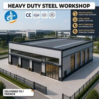 Atelier en structure d'acier résistant aux ouragans, bâtiment industriel préfabriqué classé cyclonique pour les zones côtières