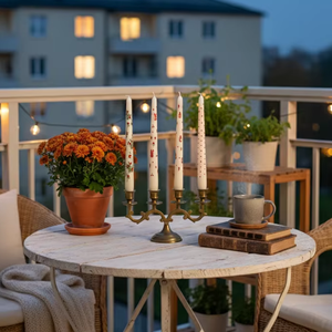 Ensemble de 4 bougies coniques artisanales sans fumée en cire de soja et paraffine, motif cœur de rose vintage, parfum lavande, pour décoration de Noël et d'hiver - Product Image 2