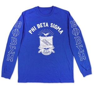 T-shirt à manches longues bleu roi Phi Beta Sigma avec emblème grec en coton pour homme, décontracté, pour la vie quotidienne - Product Image 2