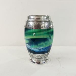 Urne funéraire en aluminium émaillé de haute qualité, style antique, pour adultes, capacité de 220 pouces cubes, pour cendres humaines, modèle Monarch. - Product Image 6