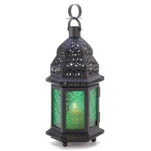Farol de Vidrio Negro y Verde de Estilo Vintage, Ideal para Decoración Festiva y Regalos, Luz Decorativa, Suministro al por Mayor desde India - Product Image 1