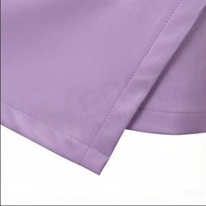 Women Purple PU Leather Mini <b>Skirt</b> High Waist Shiny Solid Wrap Design Sexy <b>Short</b> A Line <b>Skirt</b> - Product Image 6