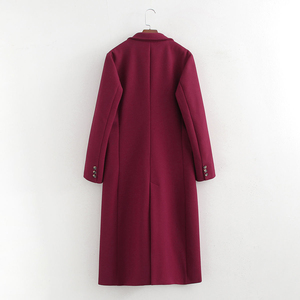 Abrigo Largo de Lana Moderno para Mujer, Elegante, Cortavientos, con Cinturón, para Invierno, Color Sólido - Product Image 2