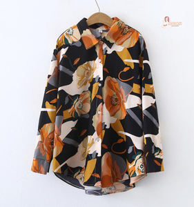 Nouvelle chemise décontractée élégante pour femme à manches longues, boutonnée sur le devant, broderie et imprimé numérique uni, collection printemps-été - Product Image 2