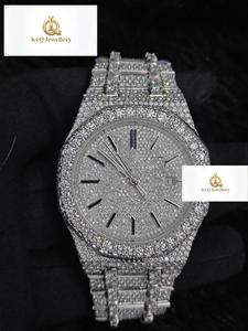 925 Sterling Silver Moissanite Diamond <b>Watch</b> Luxury <b>Iced</b> <b>Out</b> Hip Hop Wristwatch for Men with Brilliant Cut Stones <b>Watch</b> - Product Image 1