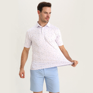 Camisetas de Golf para Hombre de Lujo, de Alto Rendimiento, Antiarrugas, de Secado Rápido, de Algodón Tejido con Estampado Sublimado y Logotipo Personalizado - Product Image 2