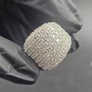 Moissanite Iced Out <b>Dome</b> <b>Ring</b> Luxury Hip Hop Statement Jewelry Sparkling Mens Fashion <b>Ring</b> - Product Image 4