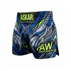 กางเกงชกมวยพิมพ์ลาย Askar Heat-Transfer สีดำ แห้งเร็ว ระบายอากาศได้ดี น้ำหนักเบา ผลิตจากผ้าฝ้าย/โพลีเอสเตอร์ สำหรับศิลปะการต่อสู้ ผู้ใหญ่ ใส่ได้ทั้งชายและหญิง - Product Image 1
