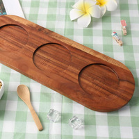 Akazienholz-Paddel Serviertablett mit Griff Teller Bier Verkostung Glashalter Wein Serviertablett Käse Brot Kuchen Nachtisch Platte