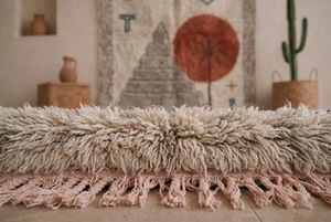 Tapis marocain en laine noué à la main Beni Ourain, paysage désertique tribal, tapis shaggy berbère, décoration de luxe pour la maison - Product Image 4