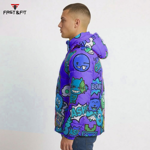 Chaqueta de Plumón Personalizada con Cuello Alto, Cortavientos, para Exteriores, Tallas Grandes, de Alta Calidad para Hombre - Product Image 6
