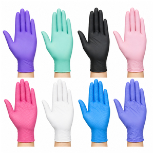 Gants en nitrile jetables multicolores sans poudre, gants de sécurité pour le nettoyage industriel et médical - Product Image 2