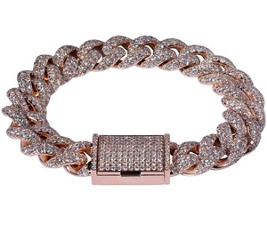 Bracelet Hip Hop en Moissanite Diamant de Fournisseur Indien, Chaîne Cuban Link Iced Out pour Hommes, Idéal pour Soirées et Événements de Musique Rap - En Vente - Product Image 3