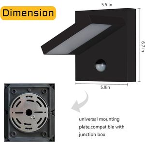 Inowel Modern Outdoor Wall <b>Light</b> Motion Sensor Wall <b>Sconce</b> Lantern Fixture for Porch & Front Door 32135 - Product Image 4