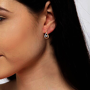 14K Rose <b>Gold</b> Diamond Drop <b>Earrings</b> Round Brilliant Cut Lab Grown Diamonds Open Teardrop <b>Dangle</b> Design Elegant Jewelry for Women - Product Image 4