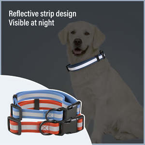 Collier pour chien réfléchissant en nylon avec doublure douce pour chiens de grande race comme le Golden Retriever, laisse pour le cou de l'animal - Product Image 2