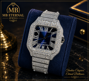 นาฬิกาควอตซ์อัตโนมัติ MB ETERNAL ประดับเพชรทรงสี่เหลี่ยม ขนาด 41 มม. ตัวเลขโรมัน สายสแตนเลสสตีล สำหรับทุกเพศ หรูหรา เหมาะสำหรับใช้ในชีวิตประจำวัน - Product Image 2