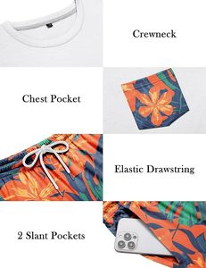 Conjuntos de Verano Hawaianos de 2 Piezas para Hombre, Camisa de Manga Corta y Pantalones Cortos con Estampado Floral, Ropa de Playa para Vacaciones - Product Image 5