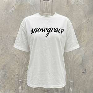 เสื้อยืดคอตตอนสีขาว Snowgrace แขนสั้น คอกลม ทรงปกติ สำหรับผู้ชาย สไตล์ลำลอง พิมพ์ลายตัวอักษรด้านหน้า - Product Image 6