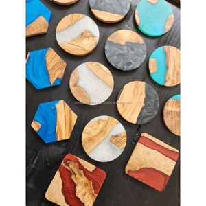 Hiện Đại Handmade Nhựa Gỗ Coaster Đặt Vòng Và Vuông Trà Coaster Cup Chủ Uống Mat Bàn Ăn Phòng Khách Thanh Accessorie - Product Image 4