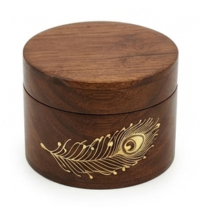 Walnut Wooden Storage <b>Box</b> Compass Inlay Memory <b>Box</b> Hexagon Organizer for <b>Keepsakes</b> High Quality & Finishing Customised Size <b>Box</b> - Product Image 2