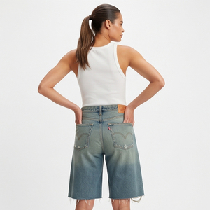 Women's <b>High</b> <b>Waist</b> Distressed Denim <b>Shorts</b> With Drawstring <b>High</b> Quality Streetwear Denim <b>Shorts</b> Ladies - Product Image 2