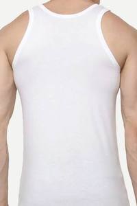 Camiseta sin mangas amarilla STELLAR STR-MV07 para hombre, chaleco informal transpirable, teñido liso en blanco, 100% algodón tejido, 120g, cuello redondo, sin serigrafía. - Product Image 2