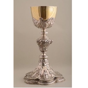 Stylish Chalice Brass Color Also Customized With Etching Design Chalice is handmade high-quality brass church supplies - Product Image 1