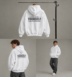 Nouvel arrivage : Sweat à capuche oversize blanc graphique pour homme avec poche avant, style streetwear décontracté, prix de gros - Product Image 3