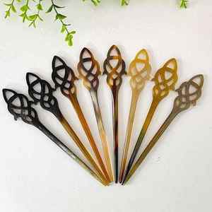 Élégantes Barrettes et Épingles à Cheveux en Corne de Buffle Vintage, Artisanat Ethnique, Écologiques et Stylées, Modèle Love Style - Product Image 3