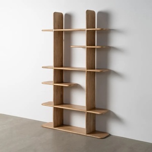 Étagère Moderne de Luxe Écologique Pliable en Bois de Mangue à 5 Niveaux, Étagères Flottantes Autoportantes, Design Sans Dos pour Salon - Product Image 1