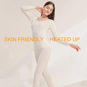 Sous-vêtements thermiques pour femme en coton, sans couture, respirants, à col en V, pour le sport d'hiver, longs bas de corps - Product Image 5