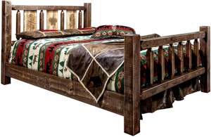 Cama Queen en estilo Vintage Transitional Acabado Espresso Madera maciza Diseño tradicional - Product Image 3