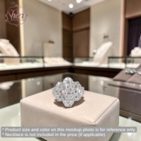 [Sheri Jewels] Bague de luxe pour femme, diamant naturel brillant, couleur F-G, clarté SI1-2, taille brillant, 1,59 ct, or blanc massif 18 carats