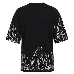 T-shirts surdimensionnés à épaules tombantes pour hommes, style flamme, avec logo personnalisé, impression personnalisée, en coton uni, séchage rapide pour l'été – Vente en gros - Product Image 2