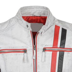 Veste de motard en peau de mouton personnalisée pour homme, élégante, écologique, respirante, coupe-vent, hiver, marron, noir, col rabattu - Product Image 2
