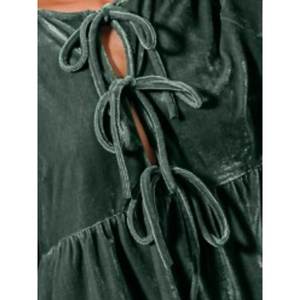 Chemisier de vacances en velours So ME pour femmes avec motif de cravate avant à bretelles spaghetti - Product Image 2