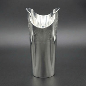 Handmade Fan Shape Metal Vase Modern Design Wedding Floral Engraved <b>Mirror</b> Silver Nickel Finish Eco-Friendly Decorative - Product Image 4