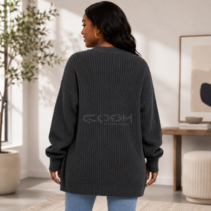 Cosh International Sisterhood Sorority - Cárdigan de Punto Grueso de Invierno para Mujer, de Manga Larga, Color Sólido, Corte Holgado - Product Image 4