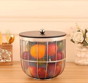 Elegant <b>Hanging</b> Style Metal Fruit <b>Basket</b> For Kitchen Storage And Space Saving Fruit Organization Solution - Product Image 1
