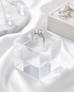 Elegant Modern Acrylic Square and Rectangle Display Blocks Clear and Polished for Ring Jewelry for Showcase - Product Image 4