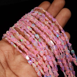 AAA Natural Ethiopian Pink <b>Opal</b> Smooth Nuggets Beads 4-7mm 16 Inches Welo <b>Opal</b> Bead Strands for Jewelry Making At Wholesale Rate - Product Image 1