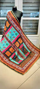 Nuevo elegante bordado hecho a mano espejo trabajo paquistaní seda Dupattas bohemio bordado a mano colorido Dupattas para ropa de mujer - Product Image 4